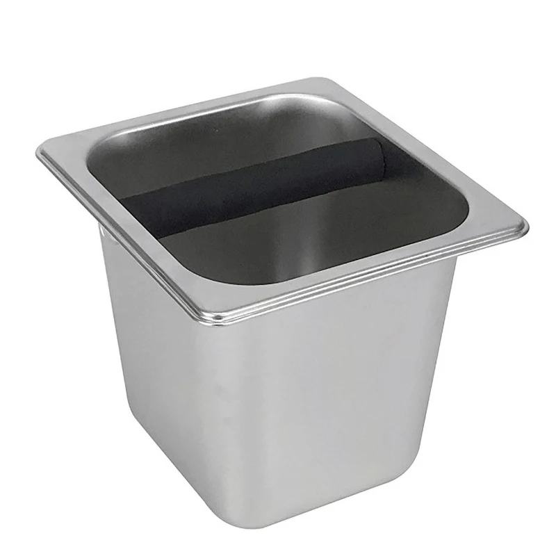 Wholesale Coffee Knock Box Square Bar Storage Slag Bucket Inlaid Slag Box Stainless Steel Coffee Powder Slag Bucket