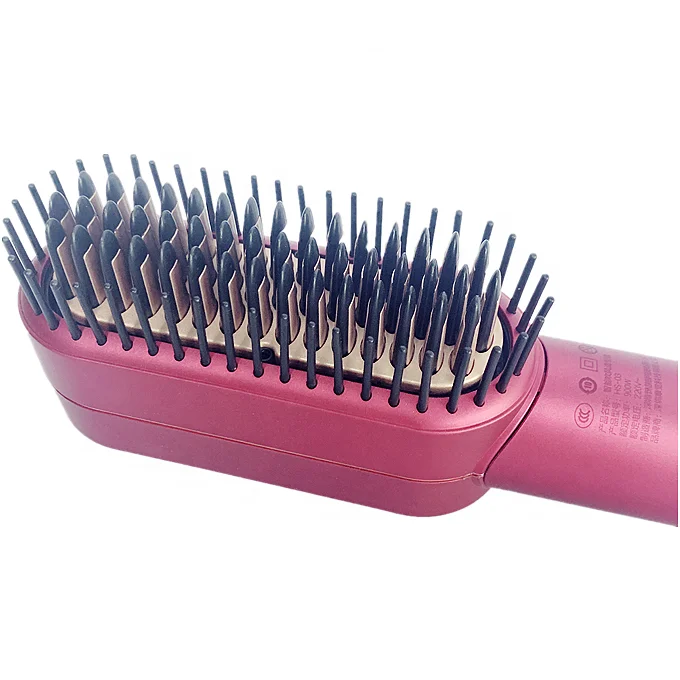 HY Hair Straightening Brush Electric Dryer Comb Electric Heating Hair Straightener Brush Comb Hot