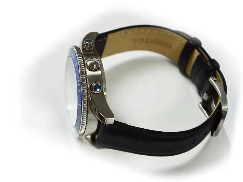 44mm luxury 5atm chronograph quartz mechanical movement watch rotating ceramic insert men watch for sale