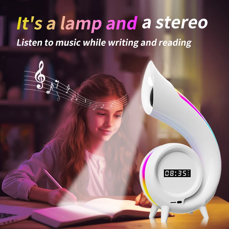 G69 multi-function bluetooth speaker abyss lamp colorful atmosphere lamp table lamp clock alarm clock mirror six-in-one speaker