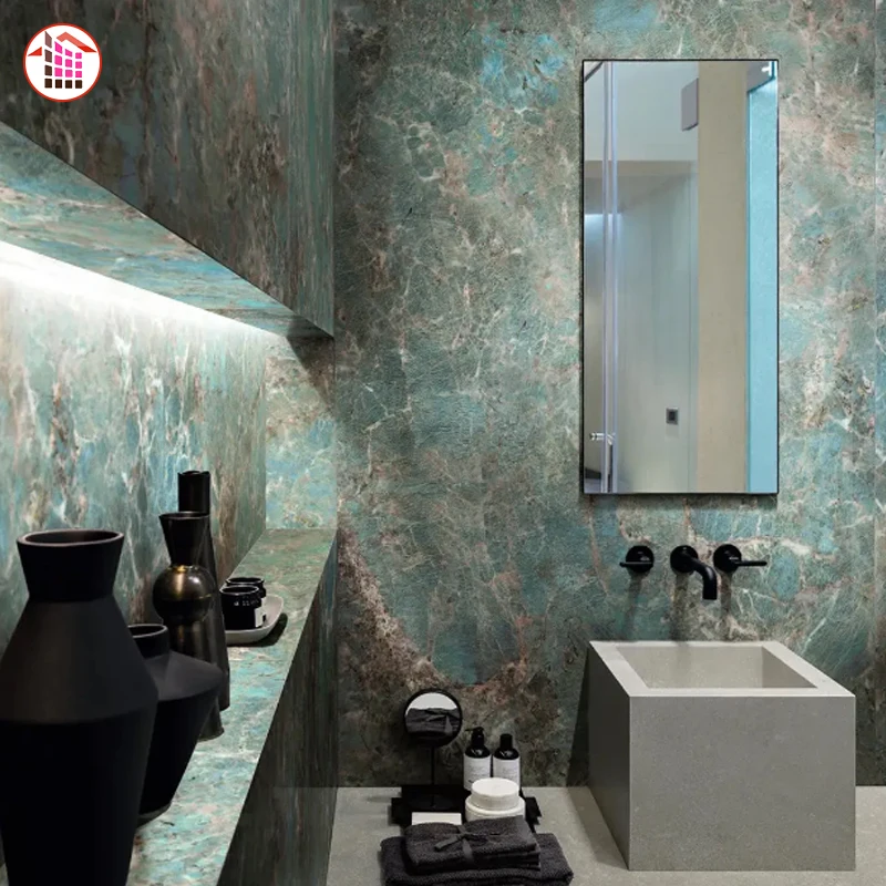 Sintered Stone Green Marble Tile Rock Plate Decoration Background Wall Artificial Stone