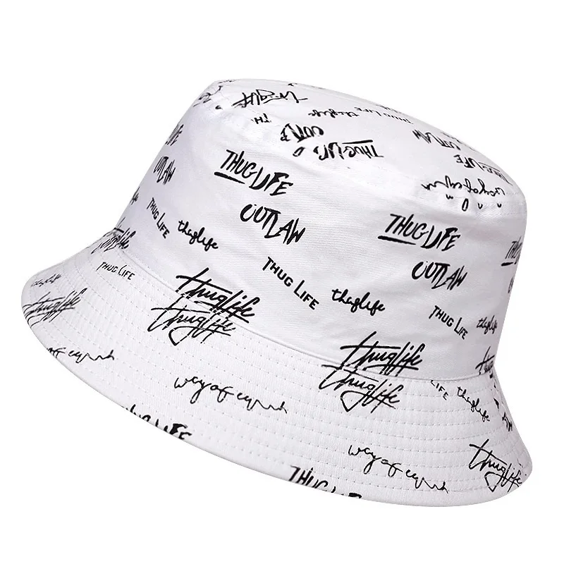 Low Moq Reversible Custom Logo Allover Printed And Embroidered Cotton Fisherman Wide Brim Bucket Hat