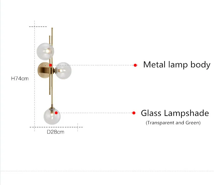 Hot sale products home hotel decore colored glass wall bedside lamp
