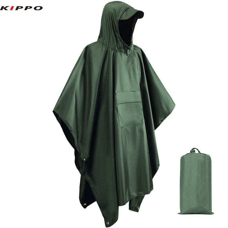 Покрывное пончо Kippo 3 в 1, 210 т, из полиэстера, полиуретановое покрытие, пончо для туристических походов, пончо для горной рыбалки, плащ-дождевик