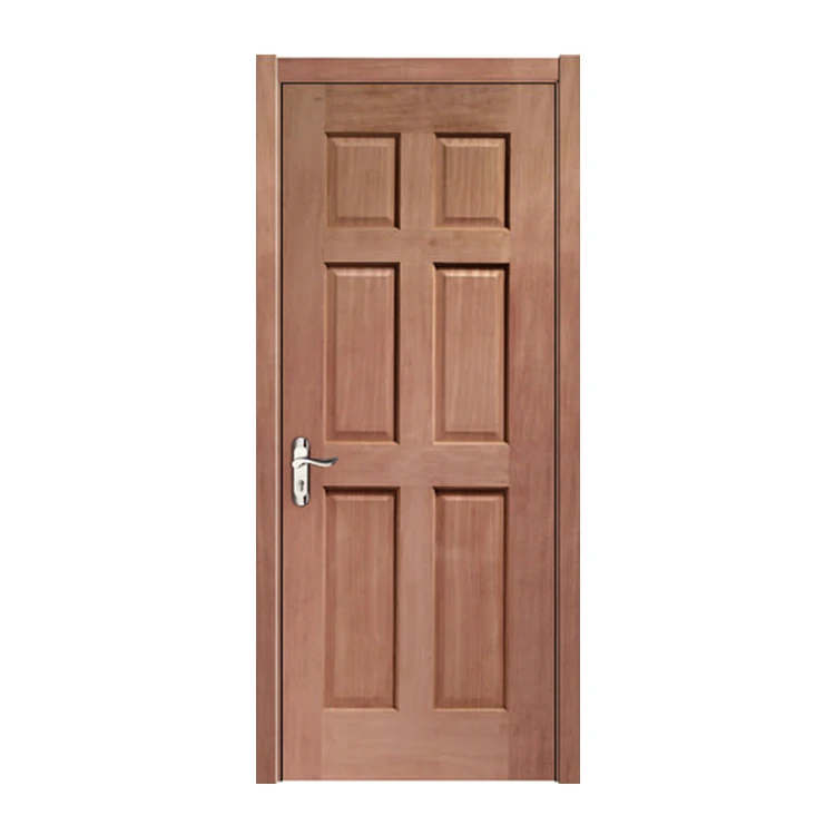 Solid core wood with natural Walnut wood veneer 4-Panel Black Walnut Wood Door withDoor Lining