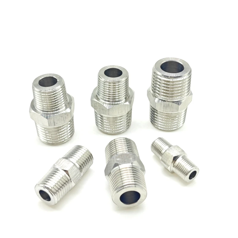 304 1/4 1/2 NPT BSP фитинг из нержавеющей стали соединитель для труб с шестигранной ниппели наружной резьбой ЧПУ SS316 адаптер шестигранного ниппеля