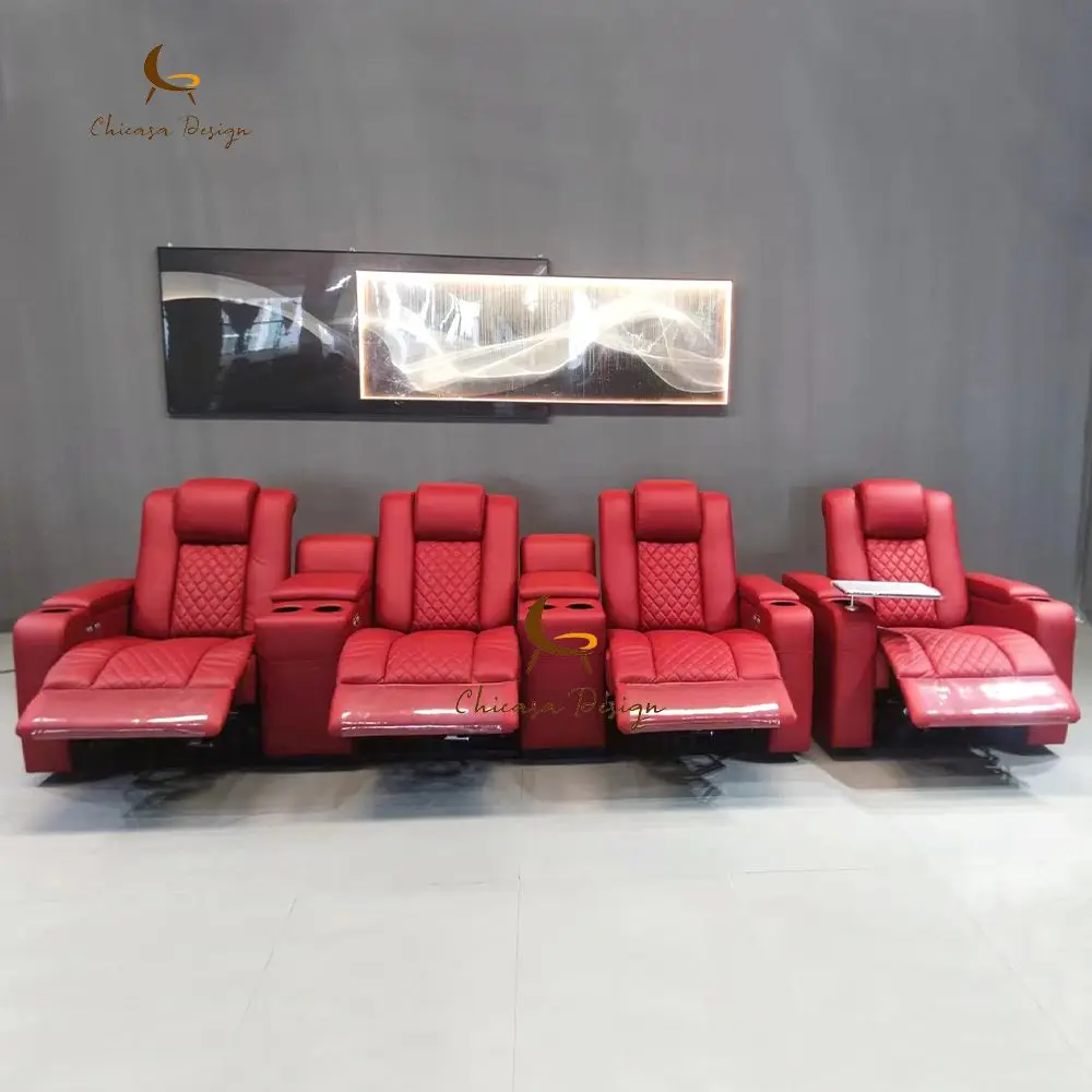 Leather Electric Massage Chair red Leather Electric Massage Cinema Chair