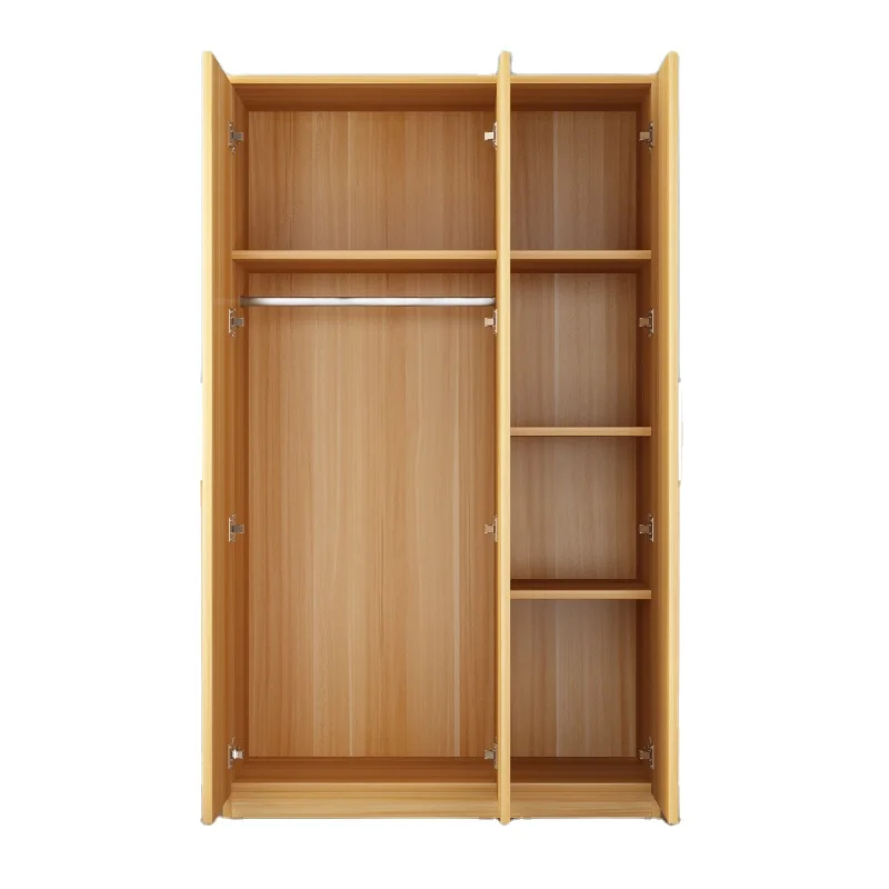 Rustic Oak Finish Armoire Wooden Wardrobe Storage Cabinet Drawer Clothes Rod Big Closet