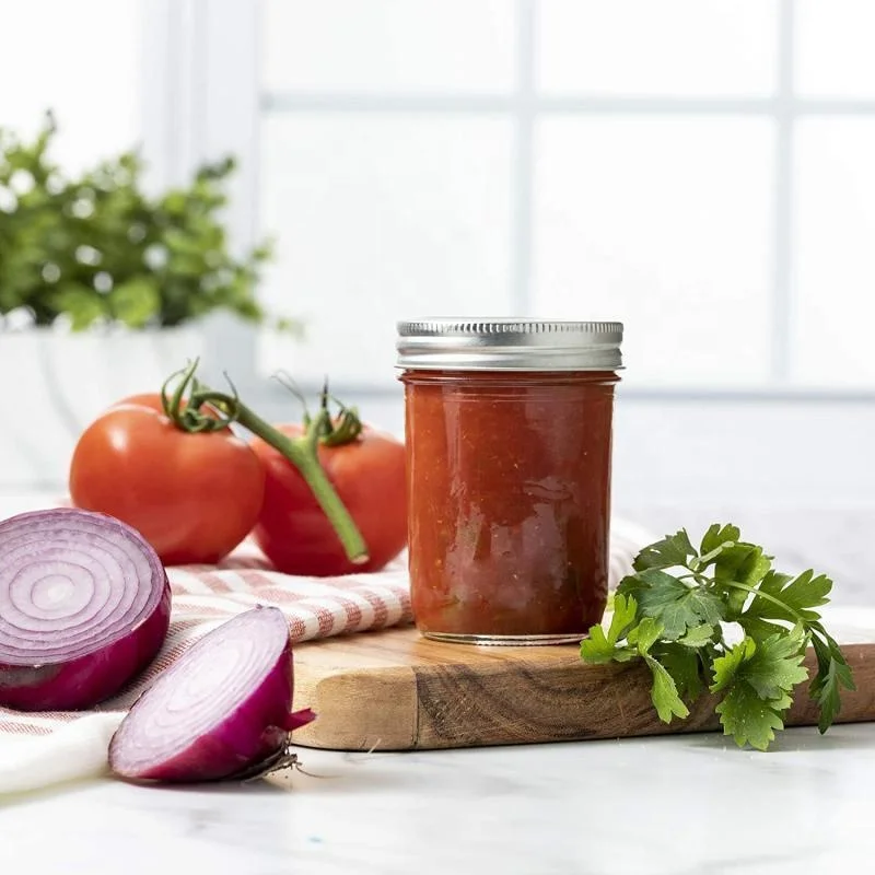 Emputy  230ml 8oz Wide Mouth Round Glass Mason Jar with Lids