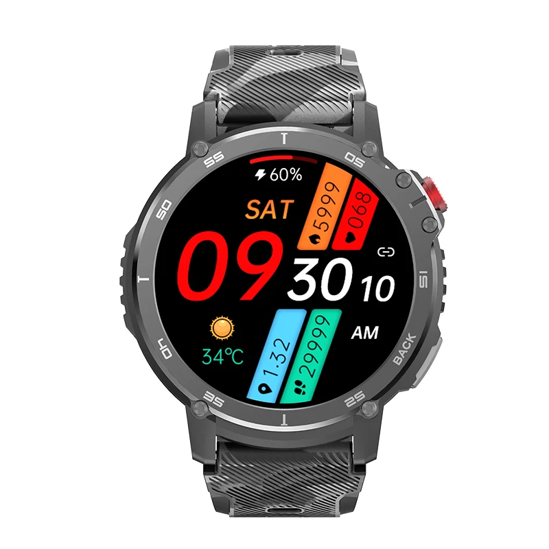 Men Smart Watch Men IP68 3ATM Outdoor Sports Fitness Tracker 24 Hours Health Monitor 400mAh 1.6inch C22 Smartwatch