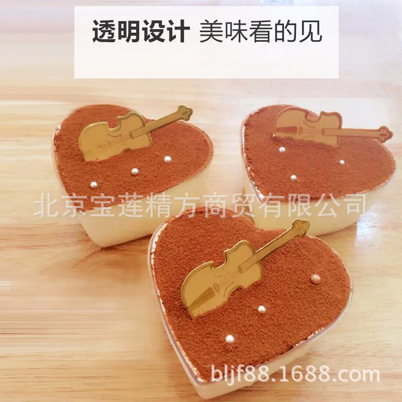 
Heart-shaped Mousse Cup Pudding Cup Jelly Cup Tiramisu Cup Aviation Cup Hard Plastic Wholesale 
