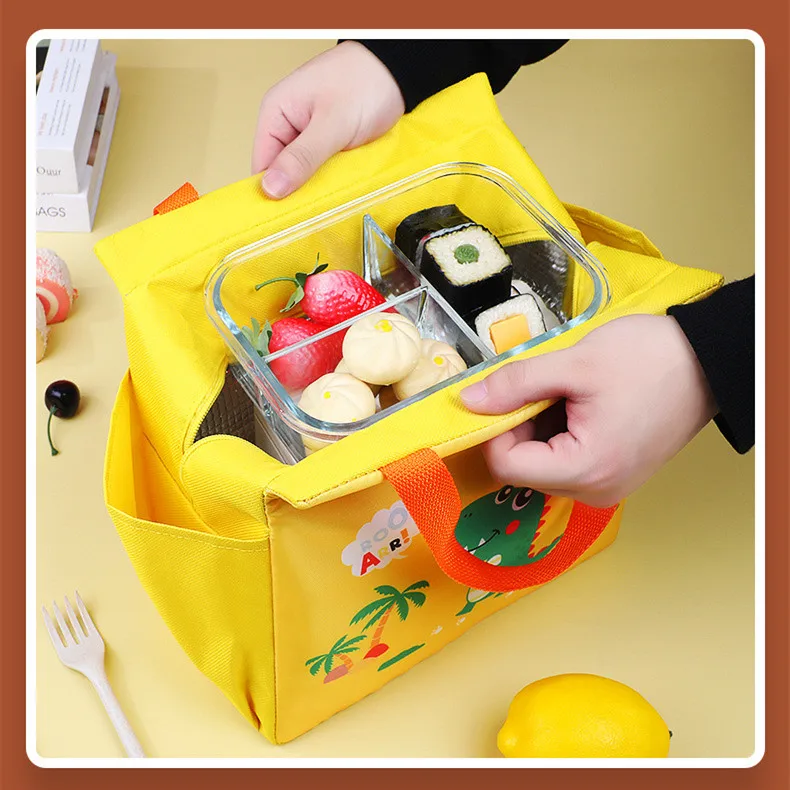 1/2/4PCS Kawaii Lunch Bag Women Cute Bear Picnic Travel Thermal Breakfast Box School Child Convenient Lunch Box Tote Food