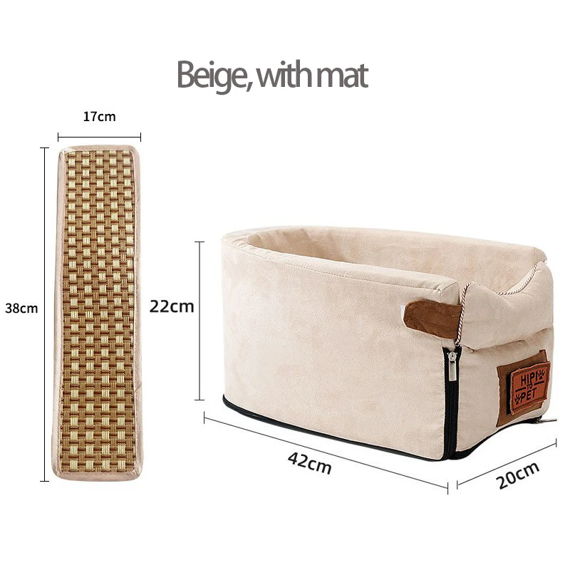 Kingtale Console Pet Car Seat with Storage Pocket Interactive Center Console Dog Seat Fit