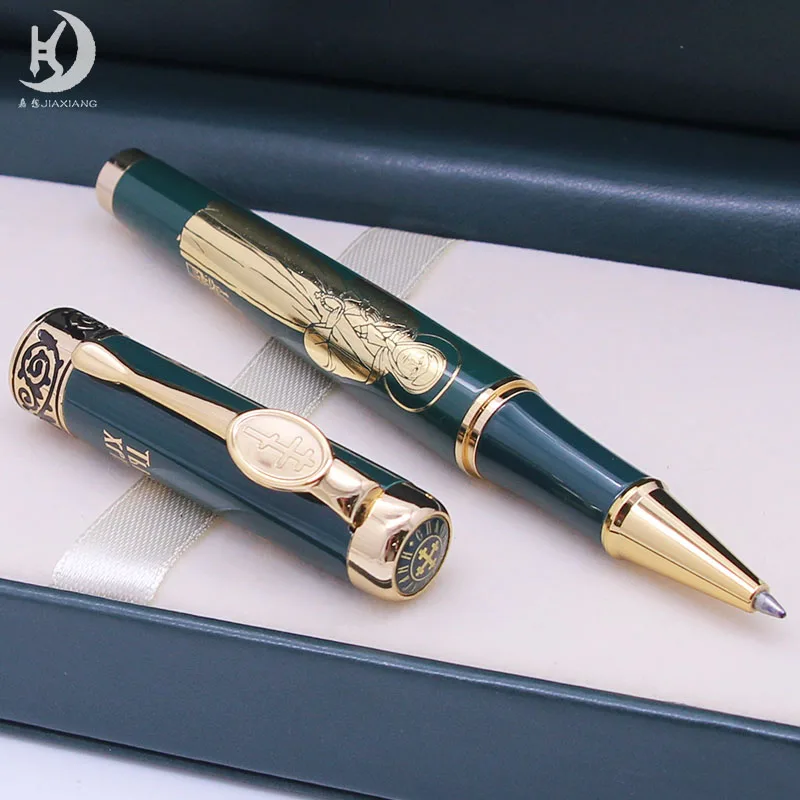 Luxury Collection crafting timeless Souvenir gift ball pen custom pen design embossing green roller ball pen set
