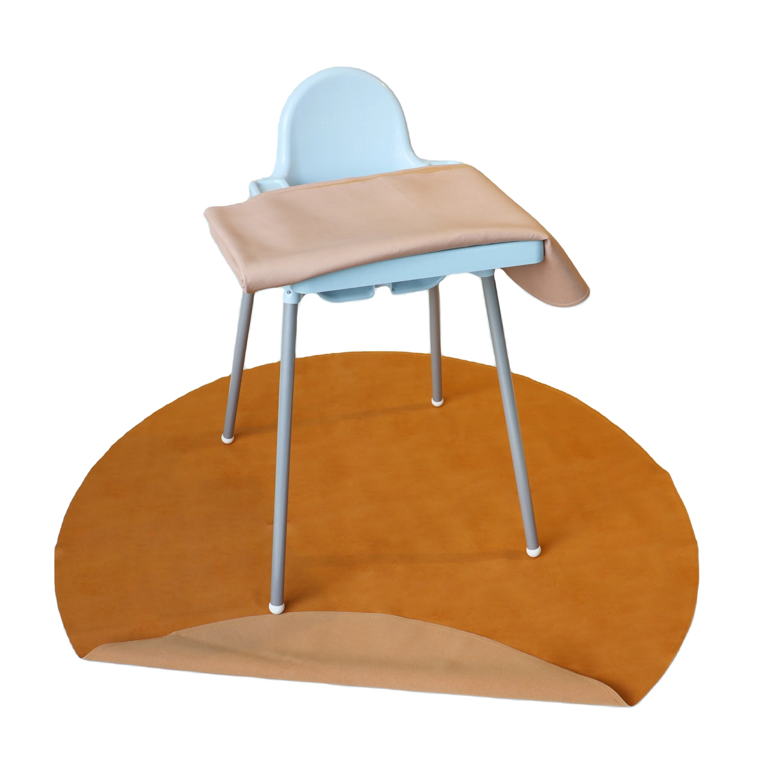 Comfortable Soft New Fashion Quick Clean Wipeable Vegan Leather Custom Logo Splat Mat Baby Play Activity Splat Floor Mats