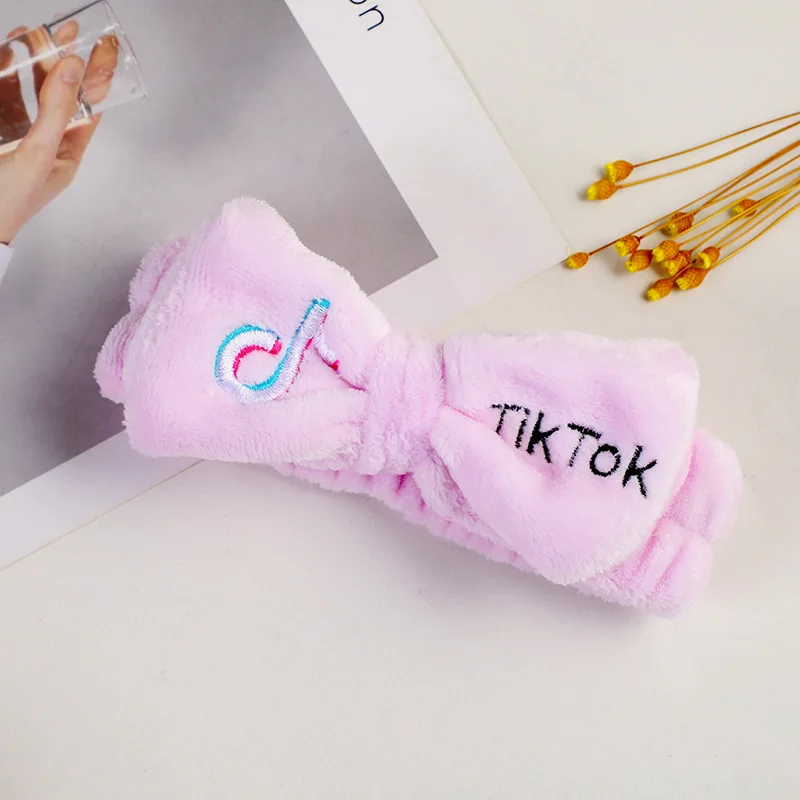 Tiktok Spa головная повязка для женщин на голову макияжа лица мягкая Коралловая флисовая Косметическая с бантом
