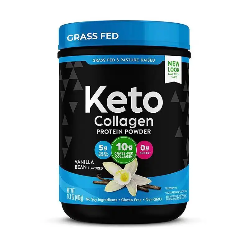 OEM/ODM Keto коллаген пептиды протеиновый порошок с маслом MCT гидролизованный коллаген шоколад Paleo Friendly