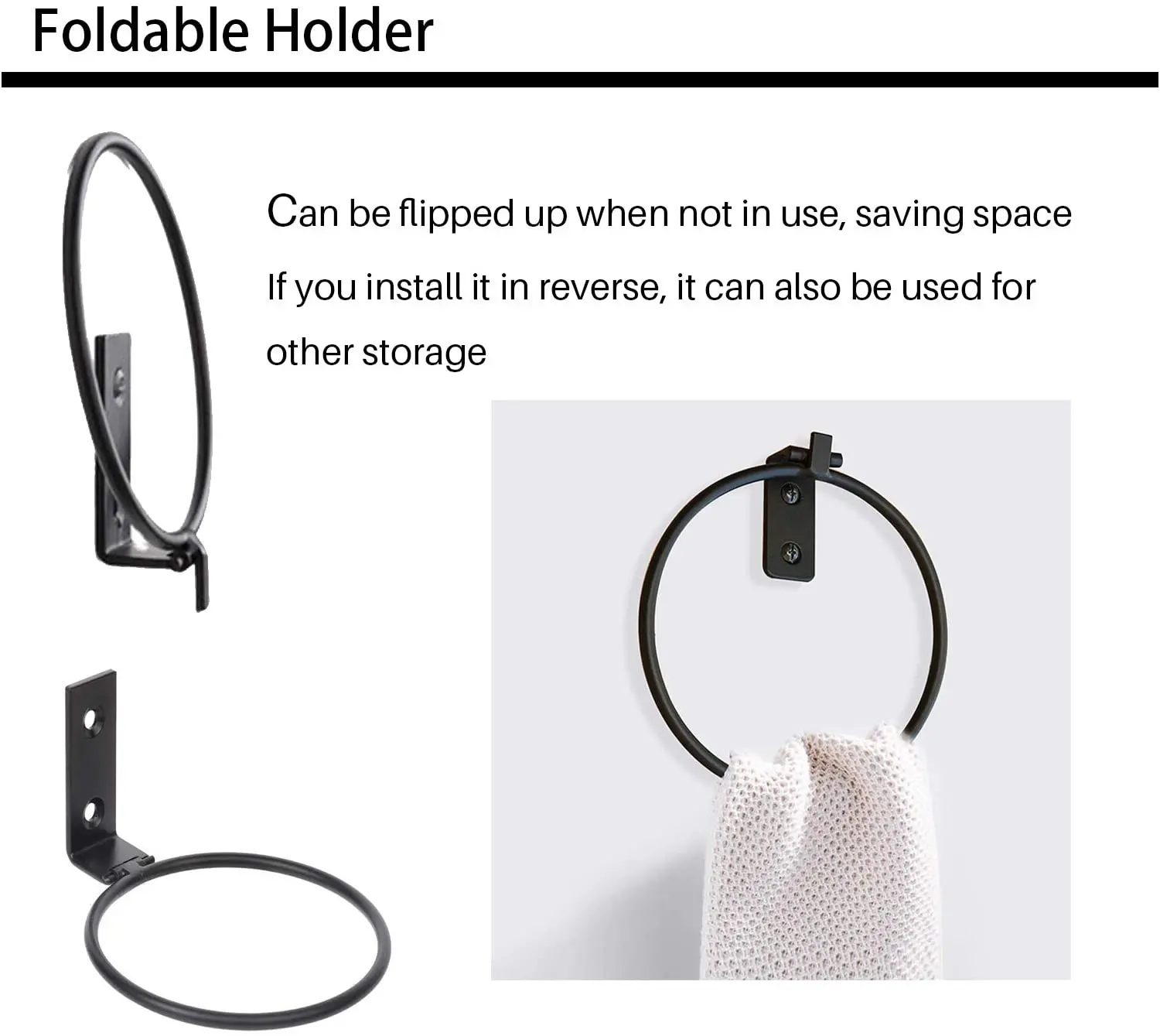 6 Inch Flower Pot Holder Ring Wall Mounted 3 Pack Metal Plant Hooks Hangers Collapsible Bracket,Planter Pots Hook Hangers