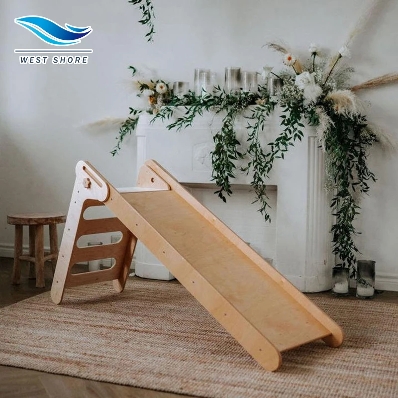 Мебель для игровой комнаты Монтессори, детская крытая игровая площадка, экологически чистая деревянная горка для гостиной с лестницей для скалолазания