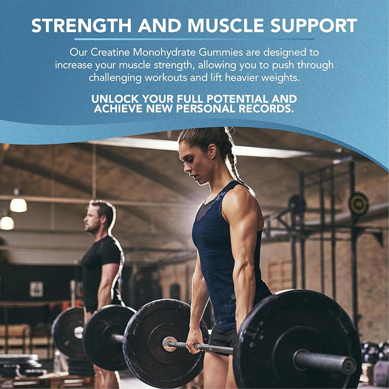 Supply OEM Private SupportsMuscle Growth Bulk blueberry flavour Creatine Monohydrate Gummies