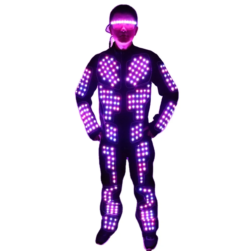 LED Robot Costume LED Dance suit Performance Luminous Clothing For Men Women DJ Show Light Clothing