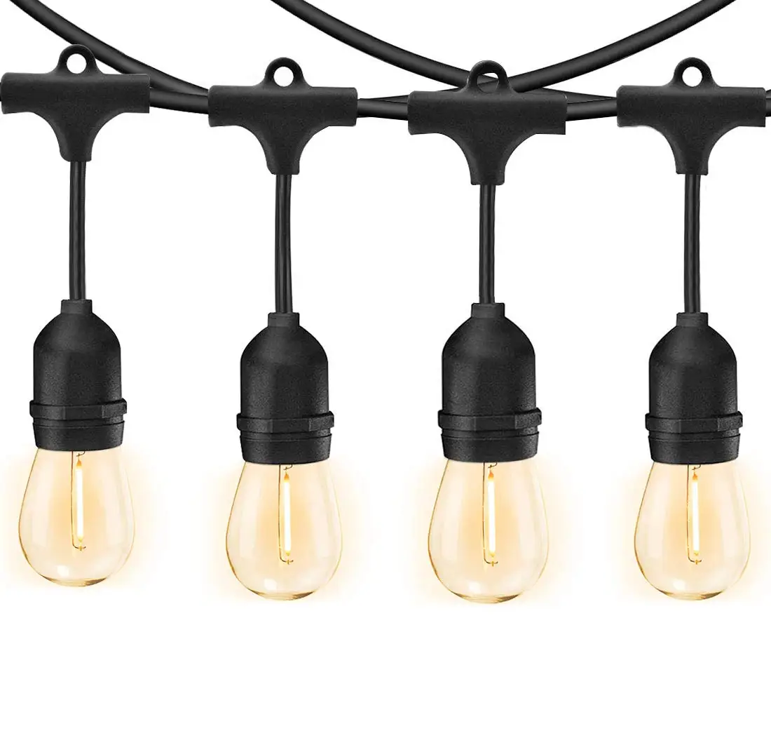 Customized Led S14 15 Socket Hanging Garland Festoon Cafe Patio Wedding Lights Lighting Weatherproof String Garden Light