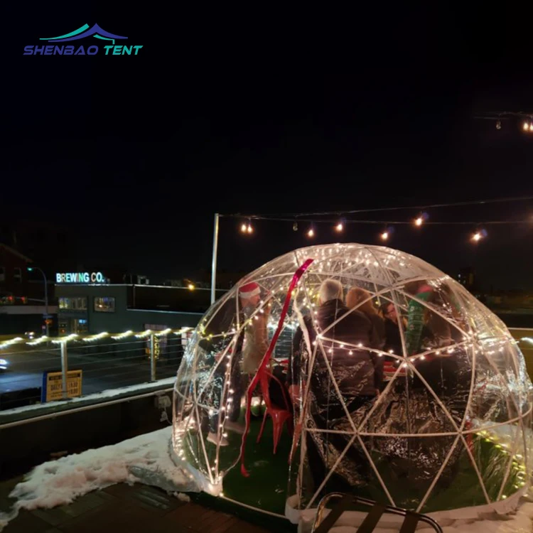 4m 5m Prefab house Sealed Transparent camping outdoor gampling  Dome Tent for restaurant garden for events for sale