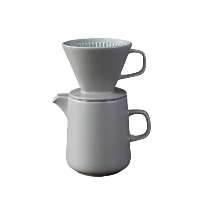 Hand-made coffee maker set Drip ceramic sharing pot Household coffee maker filter cup set