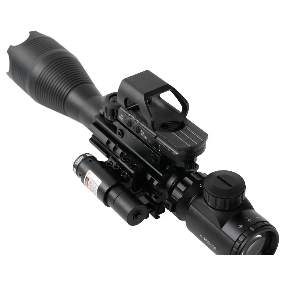 Factory 3-in-1 Scope Combo 4-16X50EG Scope with Red-Coating Reflex Mini Sight and Green Laser Scope