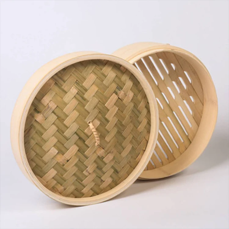 Amazon горячие китайские ПРОДАЖИ бамбуковой ручкой 10 дюймов Бамбуковая решетка для варки на пару