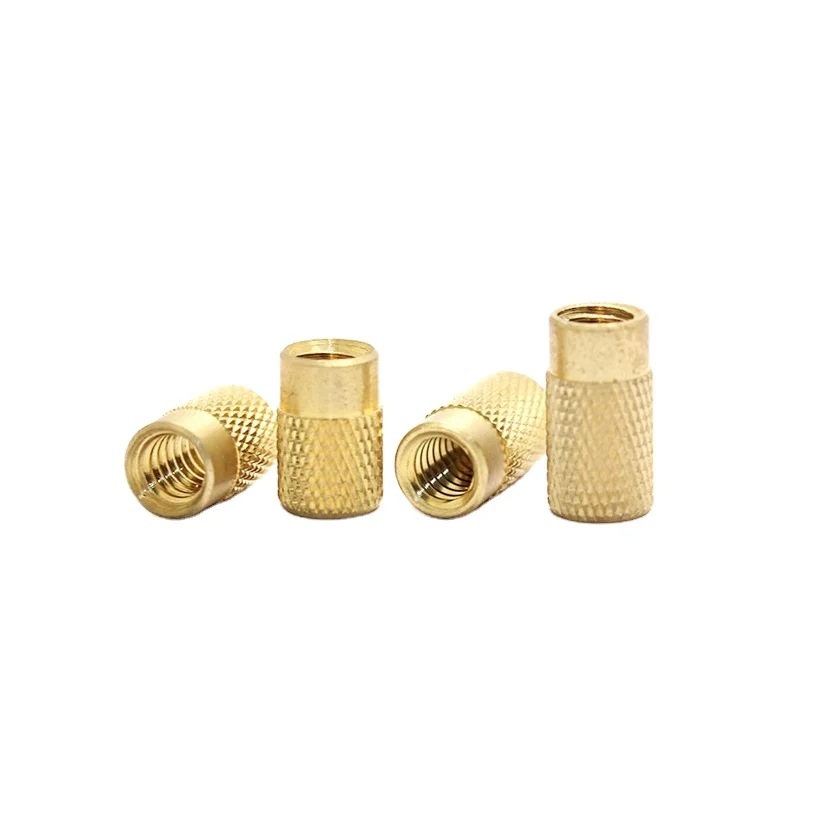 JeaSnn Manufacturer brass m3 m8 8mm 42mm knurled nut thread insert nut round knurled brass nut for plastic injection