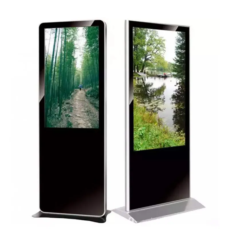 Smart Lcd Floor Stand Digital Signage Advertising 55 Inch Display Screen For Supermarket