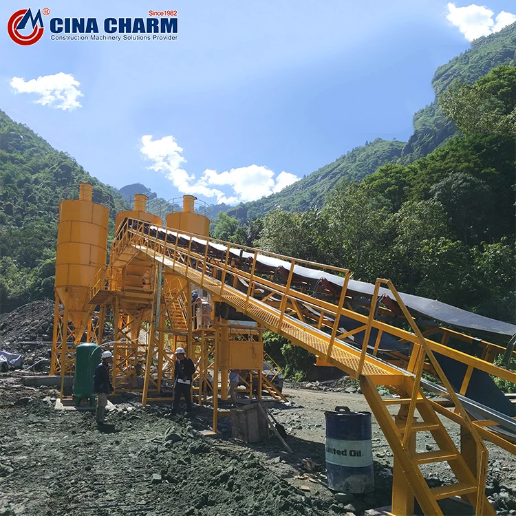 China changli hzs75 portable cement mixing plant cost of concrete batching plant