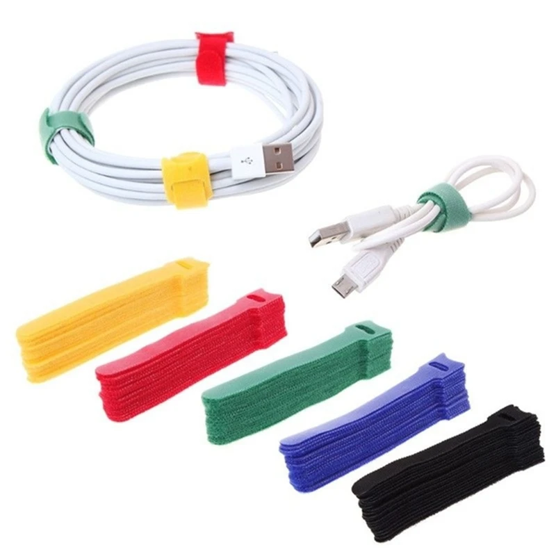 Reusable  Laptop Wire Organizer Cord Hook and Loop Cable Ties