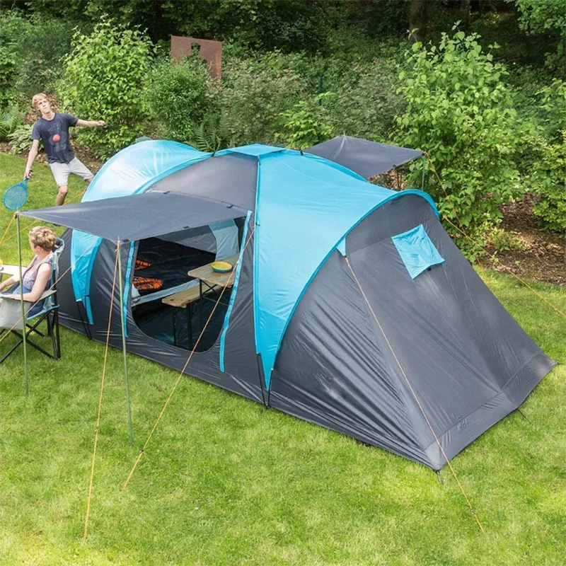 Chinese Factory Cheap 6 Person 3 Room Luxury Outdoor Large House Family Hiking Camping Tent for Sale