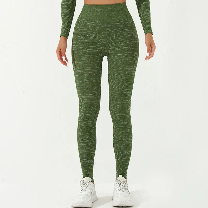 Wholesale Women Scrunch Butt Lift Striped Tie Dye Tights Seamless Workout Ruched Booty Lined Yoga Leggings