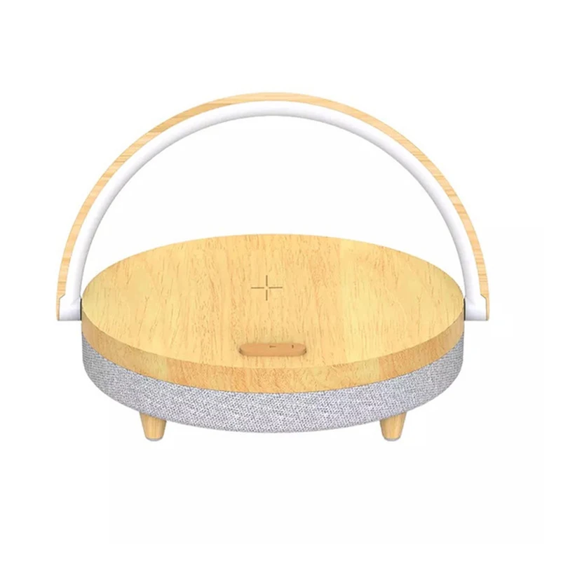 
EZVALO Wreless Charging Table Lamp 10W with Speaker Player 3 Gear Dimming Night light Phone Holder 