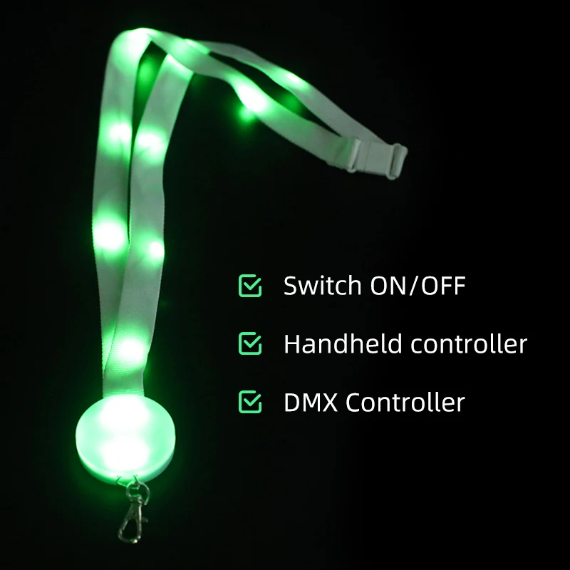 Light Up Lanyards with Hold ID Badge Illuminated Neck Strap Remote Controlled LED Necklace LED Lanyard