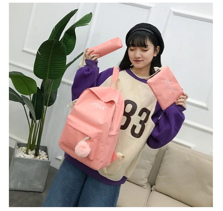 2023 Fashion shoulder bag pencil bag backpack 3pcs high school students school bag set