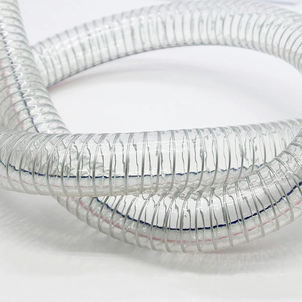 Customized PVC Corrugated Flexible Tubing with Steel Wire Hose Food Grade Suction Hose Pipe