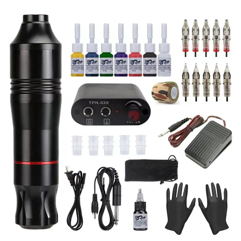 Cheap Tattoo Set RCA Hook Eyebrow Skin Beauty Power Supply Ink Transfer Paper Pedal Needle Cartridge Tattoo Kit