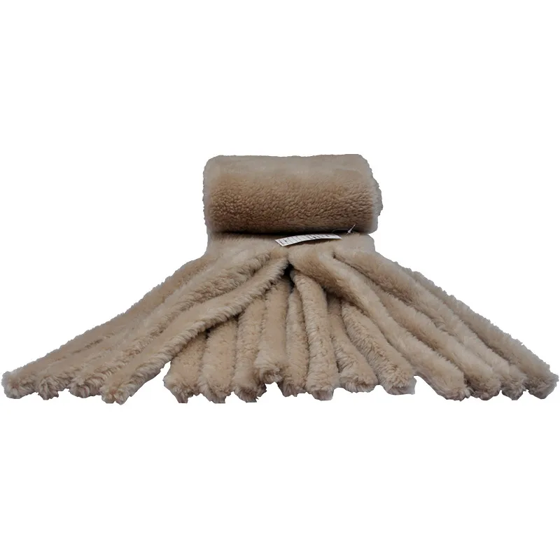 BLUE PHOENIX real black mink fur shawl 100% wool fur double side chunky winter warm Eco-friendly luxury long tassel