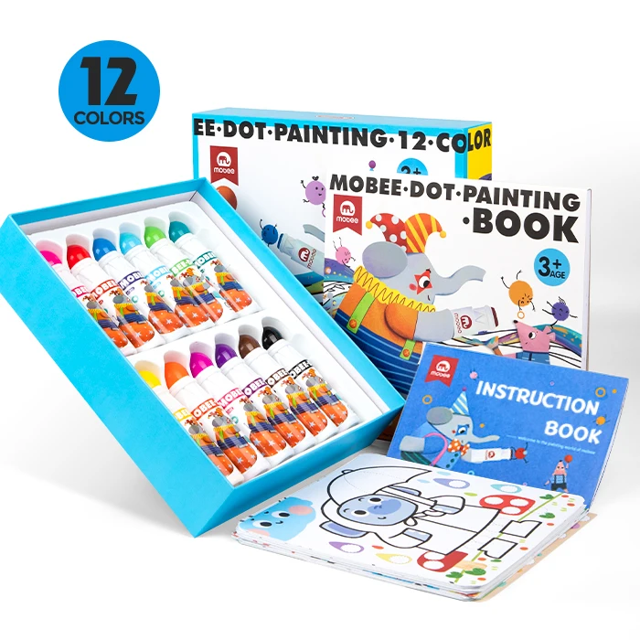 Mobee P022B02 Good use High Quality 12 colors dot art marker Non-toxic made specifically for children dot painting dot markers