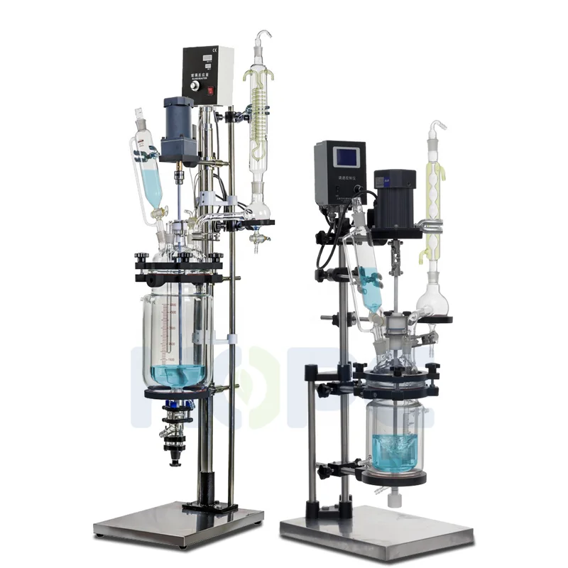 Lab 1L 2L 3L 5L jacketed glass reactor small glass reactor