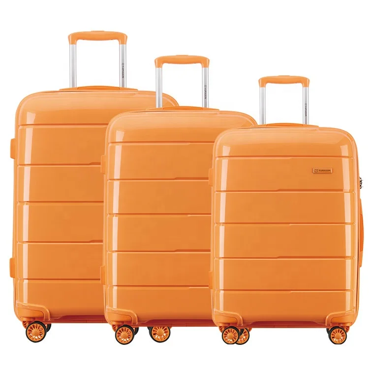 Quality Supplier OEM/ODM Custom 3 pcs 4pcs PP Trolley Bag USB Charge Smart Luggage Set