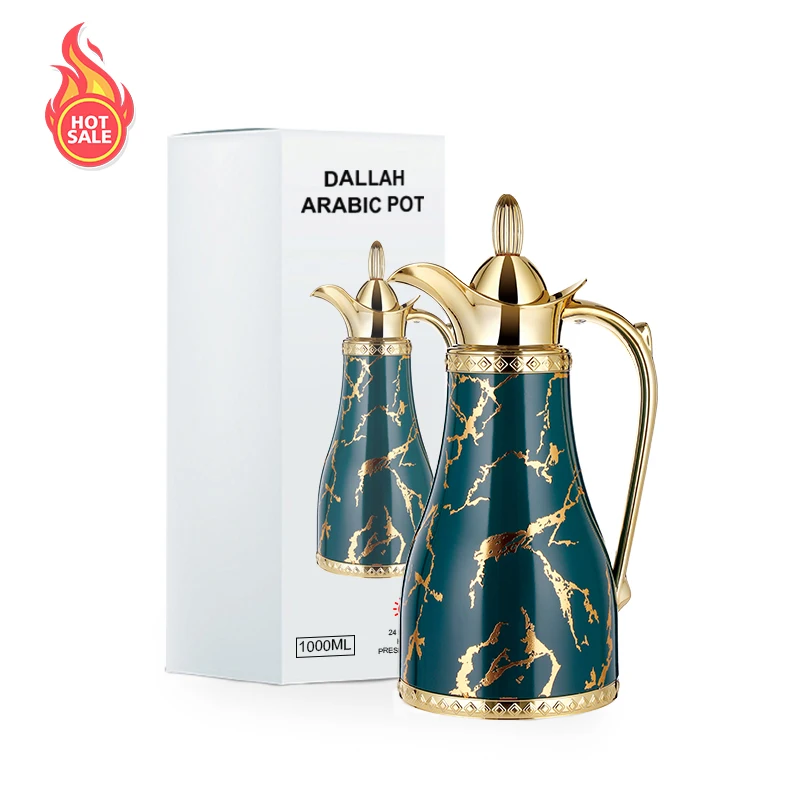 Ready to Ship Manufacturer Arabic insulated 1L Thermos Flask Vacuum Coffee water tea Pot for Drinking Hot for Home Use