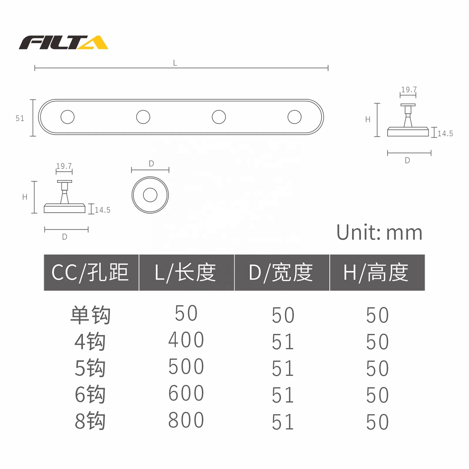 Wall Hooks Coat Racks Hat Clothing Hooks for Entrance Door Living Room Kitchen Bathroom Bedroom Wardrobe Cloakroom 6775