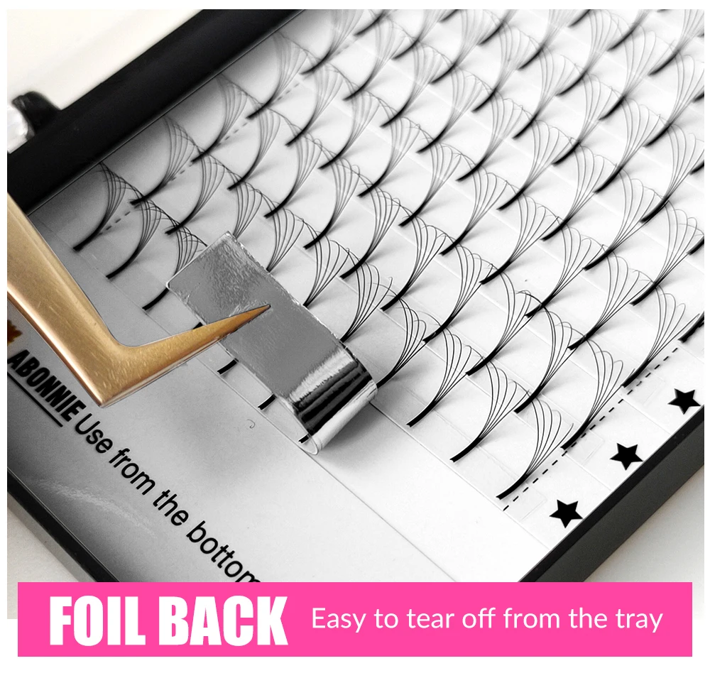 Abonnie Wholesale Custom Packaging Premade Volume Lashes Extensions 2D-10D J B C D Curl Premade Eyelashes