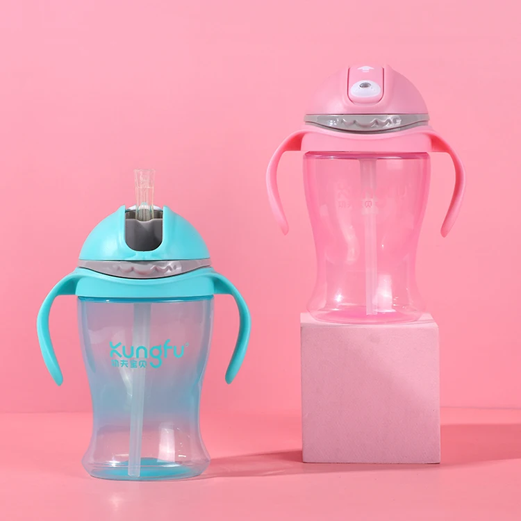 New design cartoon cute baby trainer sippy cup 300ml food grade BPA free baby sippy cup