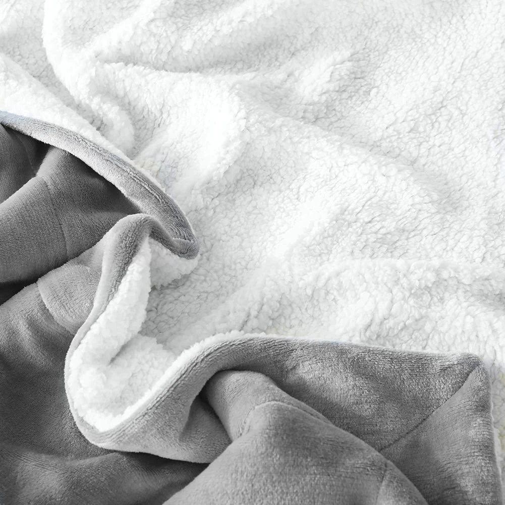 Large Size Custom Logo Printing Two Color Flannel Fleece Throw Blankets